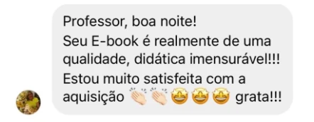 Depoimento via Instagram Direct: professora elogia a qualidade e didática do e-book
